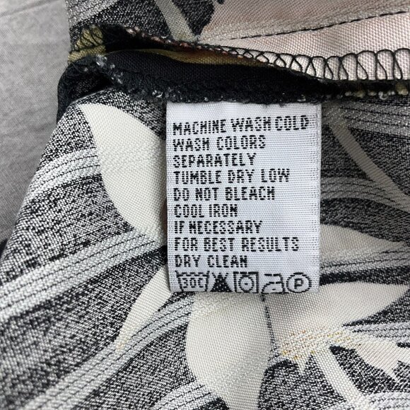 Tommy Bahama Shirt Men Large Black Gold Peach Pineapple Orchid Aloha Tropical - Picture 4 of 9